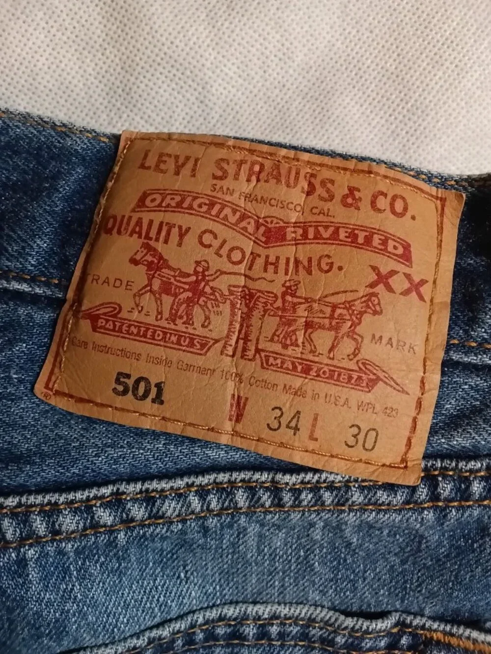 Vintage 90s Levi's 501 Button Fly Jeans 34x30 501 USA Paper Tag